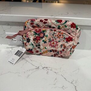 Vera Bradley Quilted Pink Floral Makeup Bag
